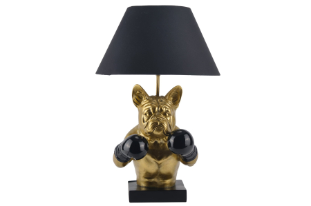 Lampă de masă aurie,BULLDOG 55cm,abajur negru [3]