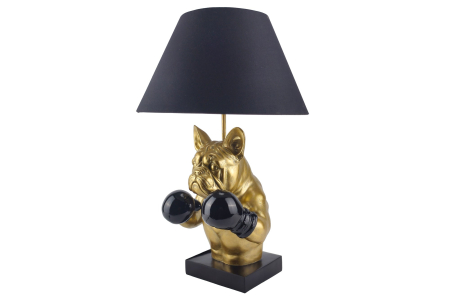 Iluminat - Lampă de masă aurie,BULLDOG 55cm,abajur negru