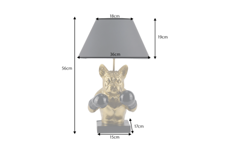 Lampă de masă aurie,BULLDOG 55cm,abajur negru [5]
