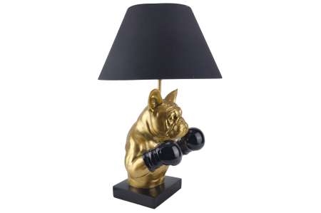 Lampă de masă aurie,BULLDOG 55cm,abajur negru [4]