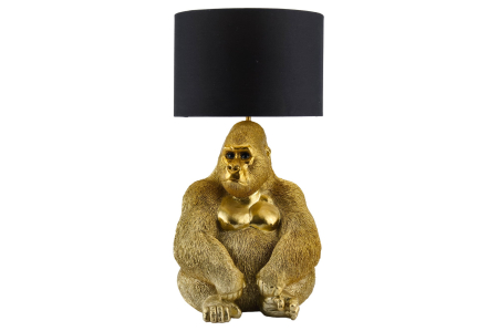 Iluminat - Lampă de masă aurie,KING APE 55cm,abajur negru