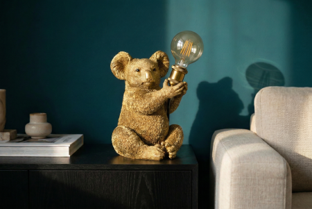 Iluminat - Lampă de masă aurie, sculptura KOALA 30cm  