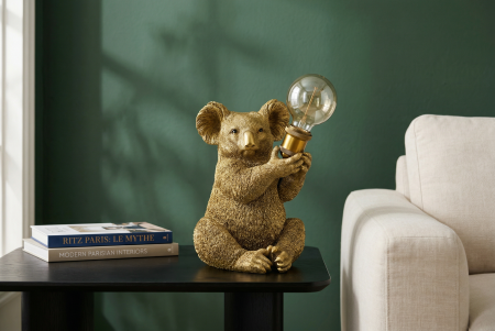 Lampă de masă aurie, sculptura KOALA 30cm   [3]