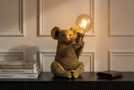Lampă de masă aurie, sculptura KOALA 30cm   [9]