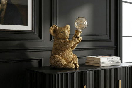 Lampă de masă aurie, sculptura KOALA 30cm   [5]