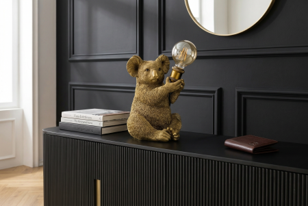 Lampă de masă aurie, sculptura KOALA 30cm   [6]