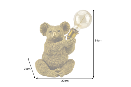 Lampă de masă aurie, sculptura KOALA 30cm   [13]