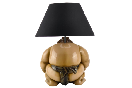 Lampă de masă bej,SUMO 50cm,abajur negru [4]
