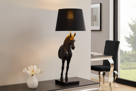 Lampă de masă BLACK BEAUTY 75cm neagra, sculptură cal  [2]