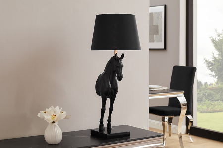 Lampă de masă BLACK BEAUTY 75cm neagra, sculptură cal  [3]