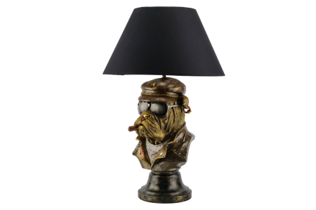 Iluminat - Lampă de masă bronz,BULLDOG 55cm,abajur negru 