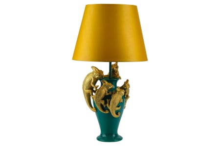 Lampă de masă CHAMELEON 55cm abajur auriu-verde galben [4]