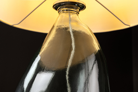 Lampă de masă CLASSIC 40cm din sticlă reciclată cu abajur alb   [8]