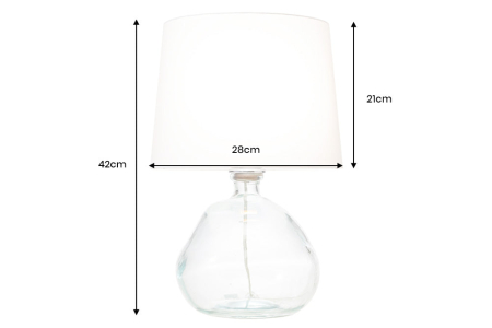 Lampă de masă CLASSIC 40cm din sticlă reciclată cu abajur alb   [10]