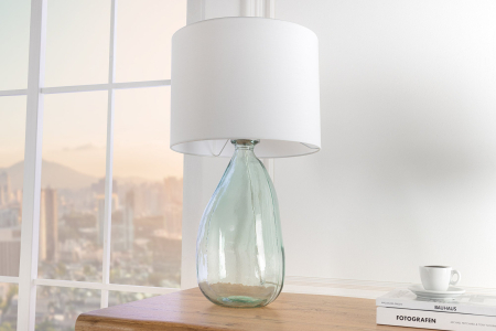 Lampă de masă CLASSIC 60cm din sticlă reciclată cu abajur alb  [5]