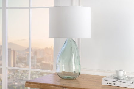 Lampă de masă CLASSIC 60cm din sticlă reciclată cu abajur alb  [3]