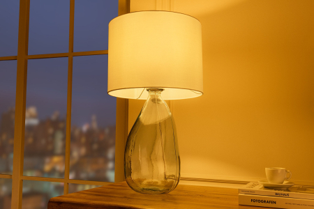 Lampă de masă CLASSIC 60cm din sticlă reciclată cu abajur alb  [4]