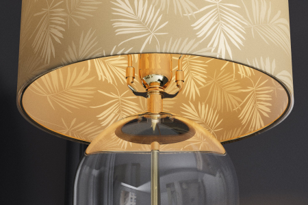 Lampă de masă CLASSICO 55cm abajur alb auriu sticlă transparentă  [6]