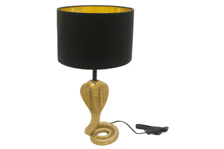Iluminat - Lampă de masă COBRA 65cm,aurie cu abajur negru 