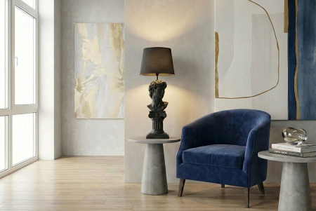 Lampă de masă DAVID 70cm sculptură neagră [2]