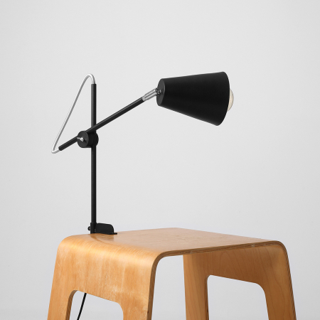 Lampă de masă din metal negru cu sistem de fixare, 50 cm [5]