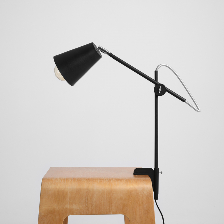 Lampă de masă din metal negru cu sistem de fixare, 50 cm [3]