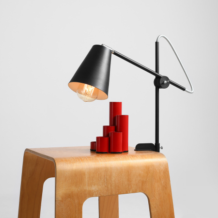 Lampă de masă din metal negru cu sistem de fixare, 50 cm [1]