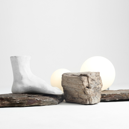 Lampă de masă din metal argintiu și abajur din sticlă Ball, 20 cm [3]