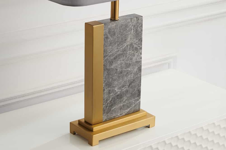 Lampă de masă ELEGANCIA 65cm, din marmură oțel gri auriu [5]