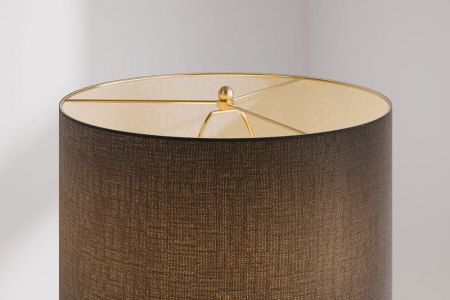 Lampă de masă ELEGANCIA 70cm, ceramică negru-auriu cu abajur negru  [4]