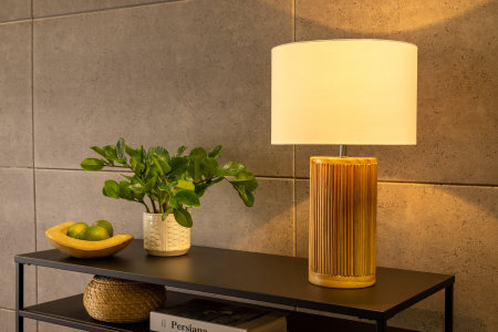 Lampă de masă GATSBY 50cm, din lemn natural de salcie și pin cu abajur alb  [2]