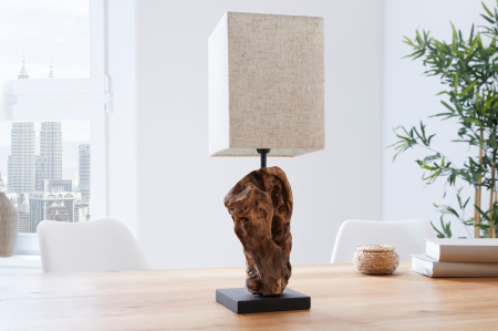 Lampă de masă HYPNOTIC 45cm bej, din  lemn plutitor  [6]