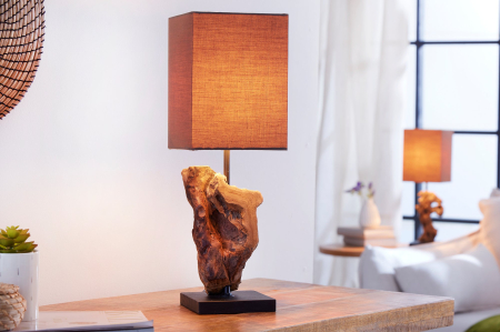 Lampă de masă HYPNOTIC 45cm maro, din lemn plutitor  [2]