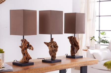 Lampă de masă HYPNOTIC 45cm maro, din lemn plutitor  [4]