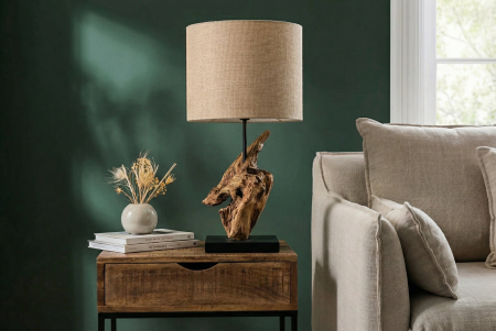 Lampă de masă HYPNOTIC 58cm din lemn de tec natural [6]