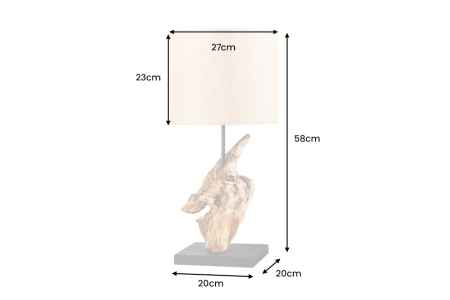 Lampă de masă HYPNOTIC 58cm din lemn de tec natural [13]