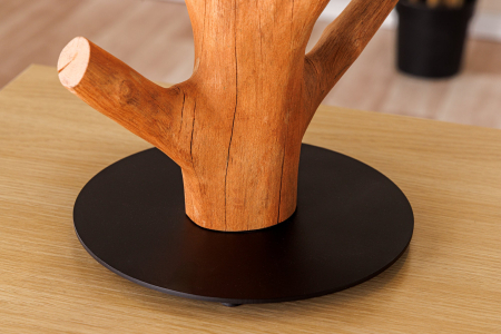 Lampă de masă JEWELRY 60cm din lemn natural de mangostan, cu abajur bouclé alb [11]