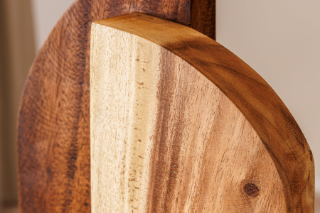 Lampă de masă LOVERS 60cm din lemn natural de raintree, cu abajur alb bouclé [7]