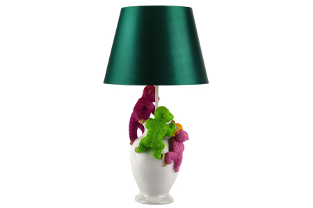 Lampă de masă MONKEY 55cm abajur alb verde multicolor [4]