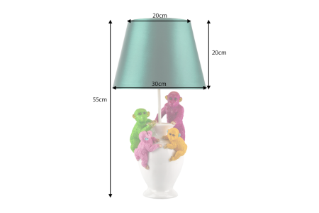 Lampă de masă MONKEY 55cm abajur alb verde multicolor [5]