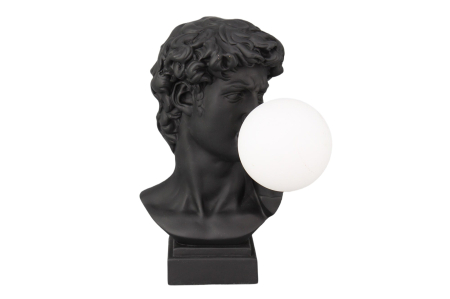 Iluminat - Lampă de masă neagra,DAVID bust 30cm cu glob 