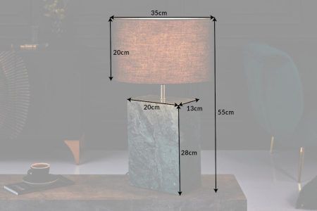 Lampă de masă NOBLE 35cm baza marmură verde fără abajur [6]