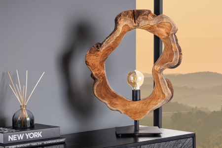 Lampă de masă ORGANIC ARTWORK 55cm, lemn de tec natural [4]