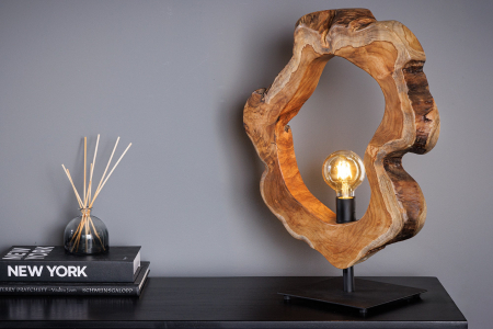 Lampă de masă ORGANIC ARTWORK 55cm, lemn de tec natural [3]