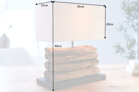 Lampă de masă PERIFERE bej,din lemn plutitor [9]