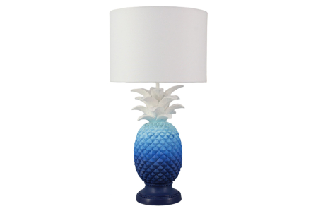 Iluminat - Lampă de masă PINEAPPLE 50cm,albastra cu abajur alb