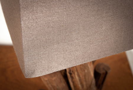 Lampă de masă PURE NATURE 45cml, din lemn reciclat cu abajur din bumbac maro [5]