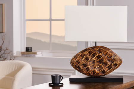 Lampă de masă REEF 50cm lemn de arbore de ploaie [4]