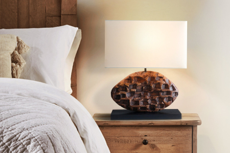 Lampă de masă REEF 50cm lemn de arbore de ploaie [2]