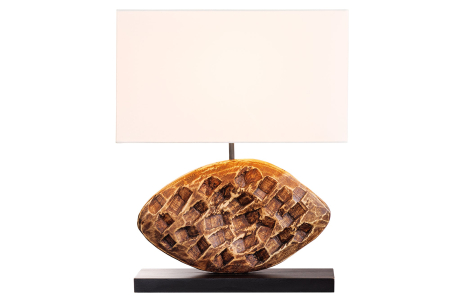 Iluminat - Lampă de masă REEF 50cm lemn de arbore de ploaie